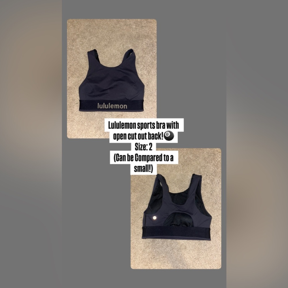 Lululemon black sports bra